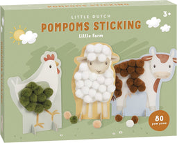 Little Dutch pompom plakken Little Farm knutselset - creatief educatief peuter kleuter speelgoed