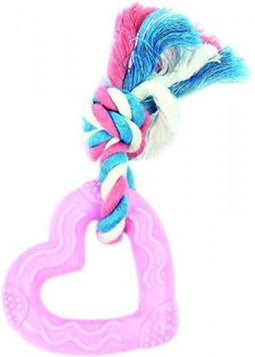 Little rascals bijt hart roze / blauw / wit 15x7x2 cm