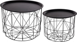 Set van 2 Bijzettafels - Metaal - Zwart