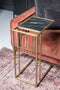 Livingfurn - Bijzettafel Djura Zwart Brass - Marmer - 30x45x65