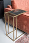 Livingfurn - Bijzettafel Djura Zwart Brass - Marmer - 30x45x65