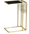 Livingfurn - Bijzettafel Djura Zwart Brass - Marmer - 30x45x65