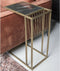 Livingfurn - Bijzettafel Djura Zwart Brass - Marmer - 30x45x65