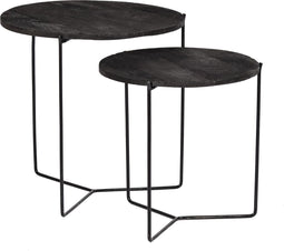 Livingfurn - Bijzettafel Mason Zwart - 52x52x53 - Mangohout