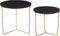 Livingfurn - Bijzettafel Mason Zwart/Brass - 52x52x53 - Mangohout