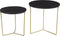 Livingfurn - Bijzettafel Mason Zwart/Brass - 52x52x53 - Mangohout