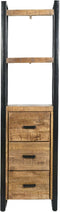 Livingfurn - Boekenkasten Nairobi - 3 laden - 200cm - Mangohout