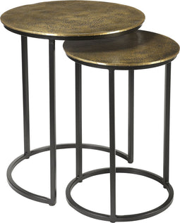 Livingfurn - Cast Iron Beau Gold - 70x70x43 cm - Metaal - Set van 2