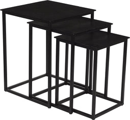 Livingfurn - Cast Iron Noelle Black - 40x40x51 cm - Metaal - Set van 3
