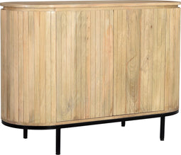 Livingfurn - Dressoir Noor Natural 115cm - Mangohout / Gecoat Staal