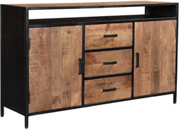 Livingfurn - Dressoir Sturdy Open 150 cm - Mangohout / Gecoat Staal