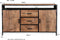 Livingfurn - Dressoir Sturdy Open 150 cm - Mangohout / Gecoat Staal