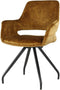 Livingfurn Eetkamerstoel Capp Okergeel Velvet