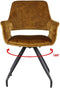Livingfurn Eetkamerstoel Capp Okergeel Velvet