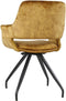Livingfurn Eetkamerstoel Capp Okergeel Velvet