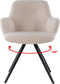 Livingfurn Eetkamerstoel Doreen Bouclé Beige Draaibaar