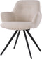 Livingfurn Eetkamerstoel Doreen Bouclé Beige Draaibaar