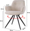 Livingfurn Eetkamerstoel Doreen Bouclé Beige Draaibaar