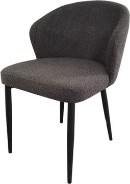 Livingfurn Eetkamerstoel Laura Bouclé Antraciet