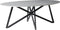 Livingfurn - Eetkamertafel DT- Marble Oval Web White 200cm - Marmer / Gecoat Staal