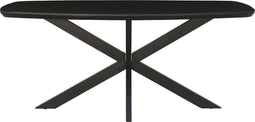 Livingfurn - Eetkamertafel Jesper Danish Oval Black 180cm - Mangohout / Gecoat Staal