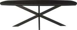 Livingfurn - Eetkamertafel Jesper Danish Oval Black 210cm - Mangohout / Gecoat Staal