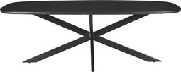 Livingfurn - Eetkamertafel Jesper Danish Oval Black 230cm - Mangohout / Gecoat Staal