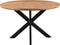 Livingfurn - Eetkamertafel Jesper Round 130cm - Mangohout / Gecoat Staal