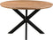 Livingfurn - Eetkamertafel Jesper Round 130cm - Mangohout / Gecoat Staal