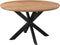 Livingfurn - Eetkamertafel Jesper Round 130cm - Mangohout / Gecoat Staal