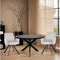 Livingfurn - Eetkamertafel Jesper Round Black - 130x130x76 cm - Mangohout