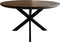 Livingfurn - Eetkamertafel Jesper Round Brown 120cm - Mangohout / Gecoat Staal