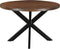 Livingfurn - Eetkamertafel Jesper Round Brown 120cm - Mangohout / Gecoat Staal