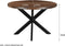 Livingfurn - Eetkamertafel Jesper Round Brown 120cm - Mangohout / Gecoat Staal
