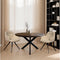 Livingfurn - Eetkamertafel Jesper Round Brown 120cm - Mangohout / Gecoat Staal
