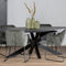 Livingfurn - Eetkamertafel Kala Oval Spider 180 cm - Mangohout / Gecoat Staal