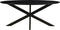 Livingfurn - Eetkamertafel Oslo Oval Spider Black 160 cm - Mangohout / Gecoat Staal