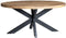 Livingfurn - Eetkamertafel Rocky Oval 160 cm - Mangohout / Gecoat Staal