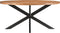 Livingfurn - Eetkamertafel Rocky Oval 180 cm - Mangohout / Gecoat Staal