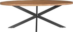 Livingfurn - Eetkamertafel Rocky Oval 210 cm - Mangohout / Gecoat Staal
