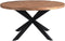 Livingfurn - Eetkamertafel Rocky Round Spider 130cm - Mangohout / Gecoat Staal