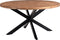 Livingfurn - Eetkamertafel Rocky Round Spider 130cm - Mangohout / Gecoat Staal