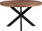 Livingfurn - Eetkamertafel Rocky Round Spider 140cm - Mangohout / Gecoat Staal