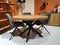Livingfurn - Eetkamertafel Rocky Round Spider 140cm - Mangohout / Gecoat Staal