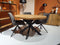 Livingfurn - Eetkamertafel Rocky Round Spider 140cm - Mangohout / Gecoat Staal