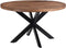 Livingfurn - Eetkamertafel Rocky Round Spider 140cm - Mangohout / Gecoat Staal