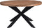 Livingfurn - Eetkamertafel Rocky Round Spider 150cm - Mangohout / Gecoat Staal