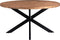 Livingfurn - Eetkamertafel Rocky Round Spider 150cm - Mangohout / Gecoat Staal