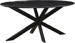 Livingfurn - Eetkamertafel - Rond - Riverwood - 180 cm - Zwart