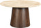 Livingfurn - Eetkamertafel Valentino Round 130cm - Mangohout / Travertin